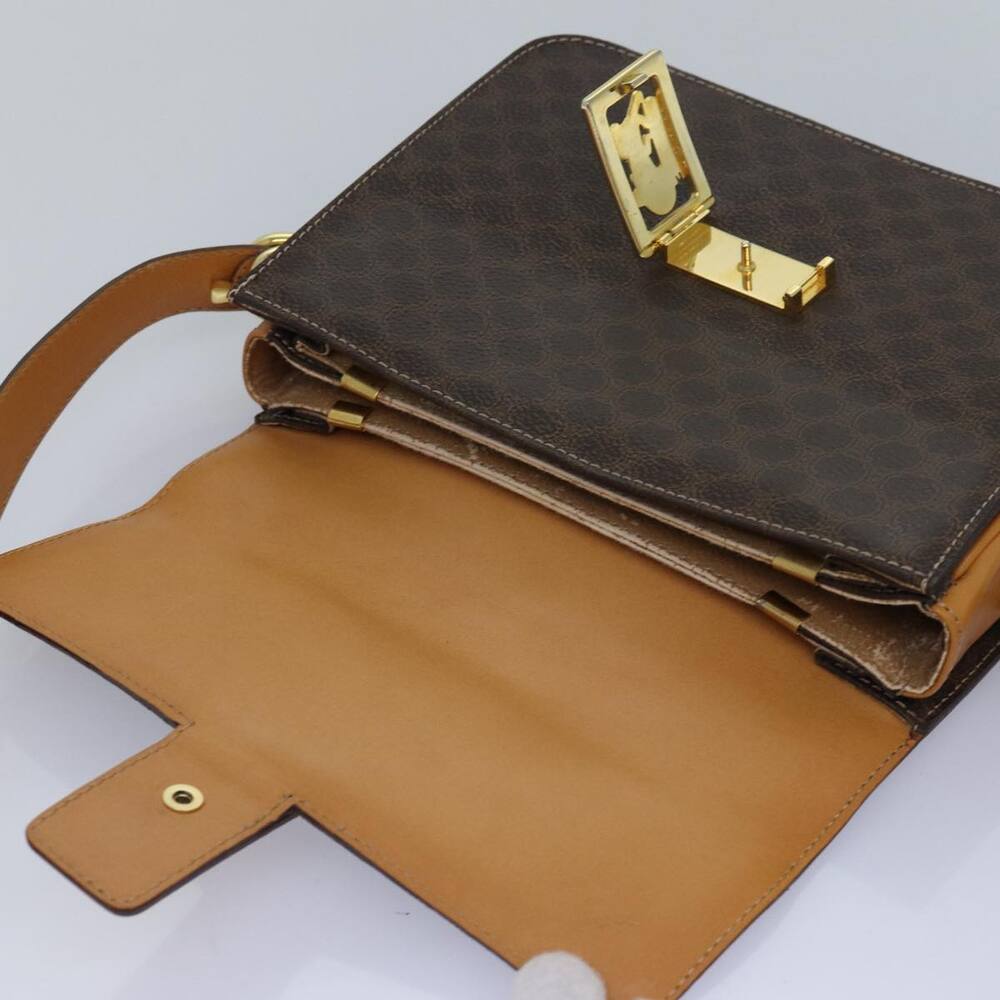 CELINE Macadam Canvas Shoulder Bag Pvc Leather Brown - Picture 10 of 16